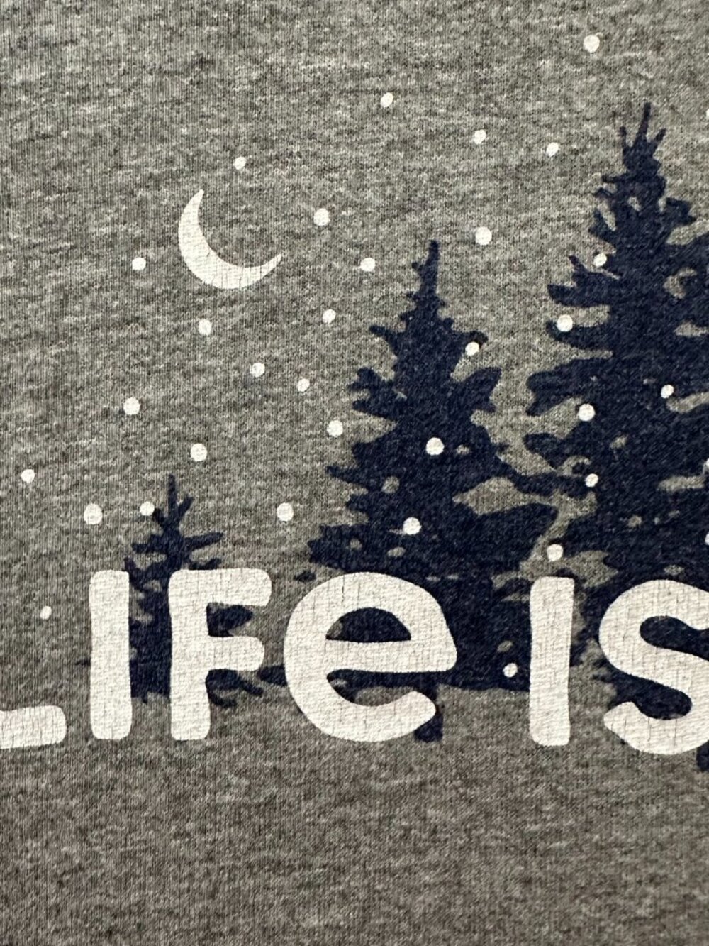 Life Is Good Snowman Winter Christmas Long Sleeve Crusher Tee Heather Grey XXL - Picture 6 of 15